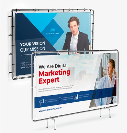 Drukwerk van grootformaat spandoeken en banners voor evenementen en promoties