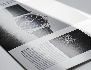 Glanzend gestreken papier met hoogwaardige fotoweergave voor catalogi.