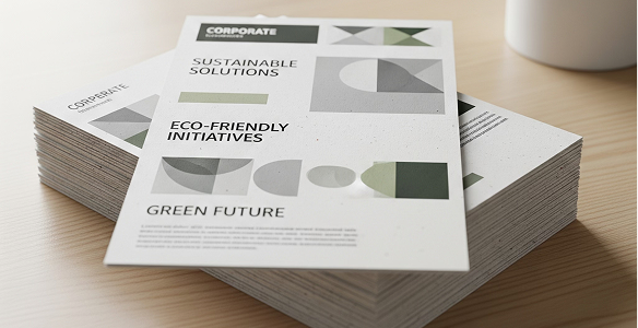 Milieuvriendelijke visitekaartjes gedrukt op duurzaam gerecycled papier.