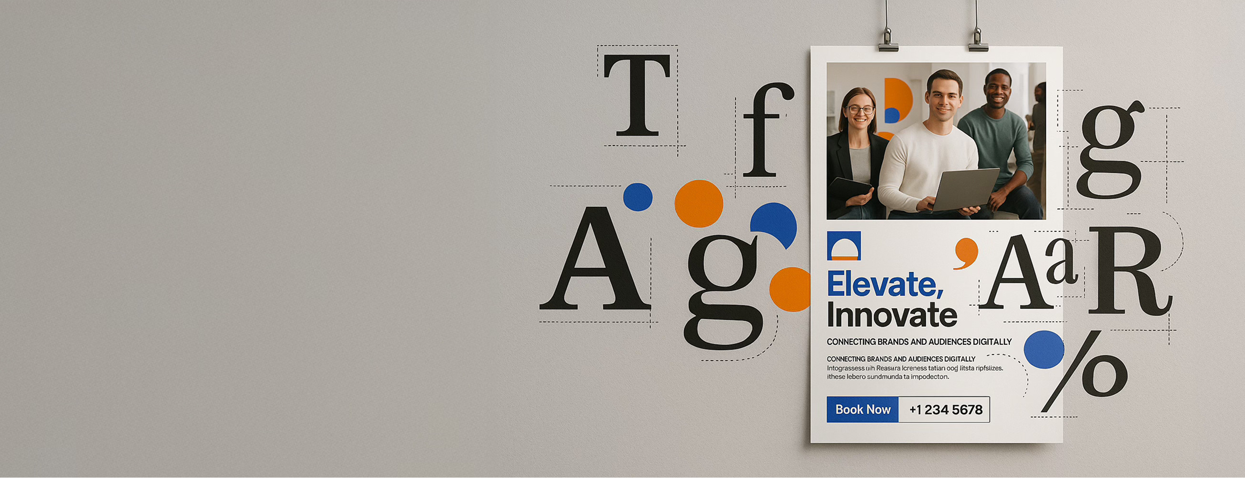 Impactvolle typografie voor B2B reclameposter.