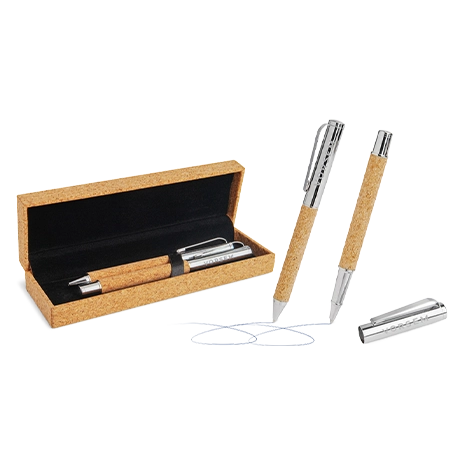 Parure de stylos en liège personnalisée