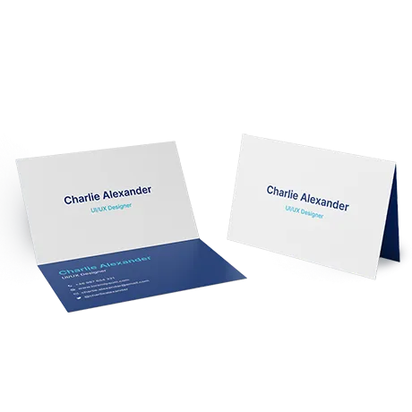 Carte de visite pliable avec finition professionnelle