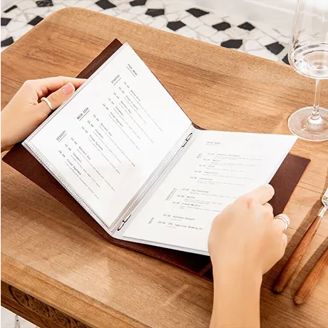 Cartes de menus à couverture rigide