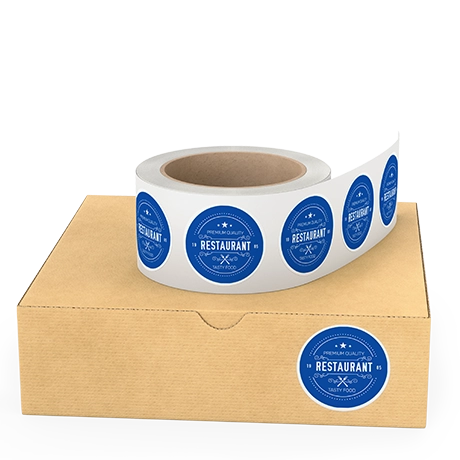 Stickers op rol voor afhaalverpakkingen