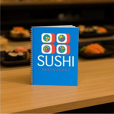 Menus avec reliure spirale