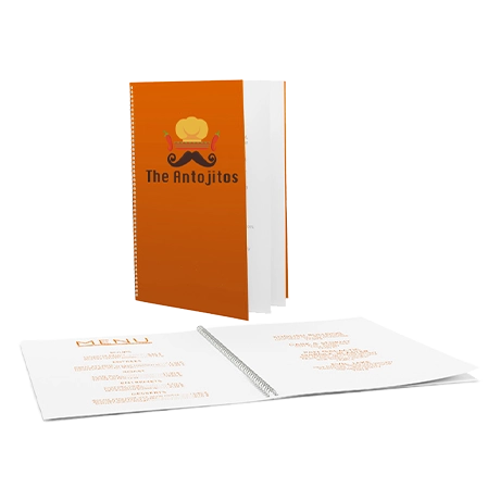 Menus avec reliure spirale