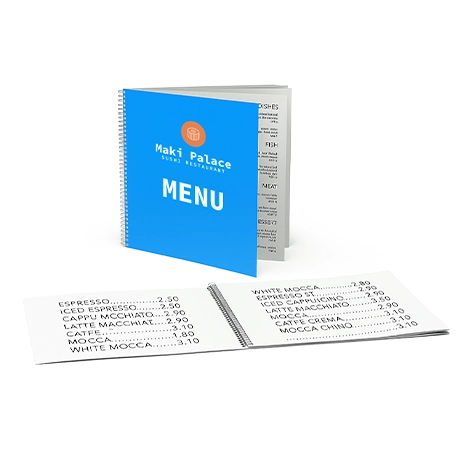 Menu à spirale personnalisable pour restauration