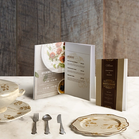 Menus avec reliure par agrafage