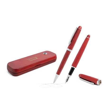 Parure de stylos en bois personnalisée